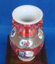 Antique Handmade Painting Cloisonne Porcelain Vase Qianlong Dynasty Red Woman Vases photo 5