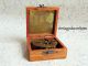Nautical Brass Antique Sundial Vintage Compass With Wooden Box Compasses photo 2