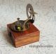 Nautical Brass Antique Sundial Vintage Compass With Wooden Box Compasses photo 3