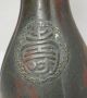 D871: Japanese Old Copper Ware Flower Vase With Good Tone And Fine Relief Work Vases photo 4