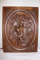 Pair French Carved Wood,  Panel,  Ca1880,  Rabbit Pheasant,  Hunting Hunt,  Oak Carved Figures photo 1