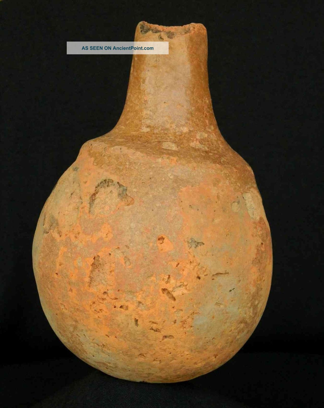 Whole With Long Neck Neolithic Terracotta Pot - Height 17 Cm - Sahara Neolithic & Paleolithic photo