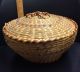 Cherokee Indian Primitive Sweet Grass Coil Basket With Lid Primitives photo 1
