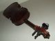 Antique 19th C.  German Violin W/ Case - Tiger Maple With Ebony Fingerboard & Pegs String photo 9