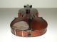 Antique 19th C.  German Violin W/ Case - Tiger Maple With Ebony Fingerboard & Pegs String photo 3