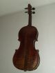 Antique 19th C.  German Violin W/ Case - Tiger Maple With Ebony Fingerboard & Pegs String photo 8