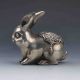 Tibeten Silver Handwork Carved Rabbit Statue G699 Other Antique Chinese Statues photo 2