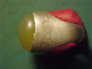 Near Eastern Hand Crafted Solid Silver Ring Chalcedony Stone 1700 - 1900 photo