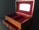 Vintage Mid Century Modern Wood Footed Jewelry Box With Drawer,  Velvet Japan Mid-Century Modernism photo 3
