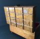 Vintage Mid Century Modern Wood Footed Jewelry Box With Drawer,  Velvet Japan Mid-Century Modernism photo 6