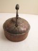 Huge Antique 8 Qts 2 Gal Copper Plate Wood Handle Tea Kettle Pat Date 1884 1800s Hearth Ware photo 3