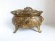 Vintage Wb Mfg Co.  Ornate Oval Metal Jewelry Trinket Casket Box Art Nouveau photo 1