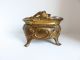 Vintage Wb Mfg Co.  Ornate Oval Metal Jewelry Trinket Casket Box Art Nouveau photo 3