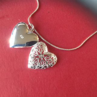 A Really Lovely ' Heart - Shaped ' 925 Silver Locket Necklace ' Beach Find photo
