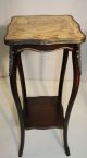 Gorgeous French Stayl Mahogany Dark Walnut American Made Marble Top Side Tables 1900-1950 photo 1