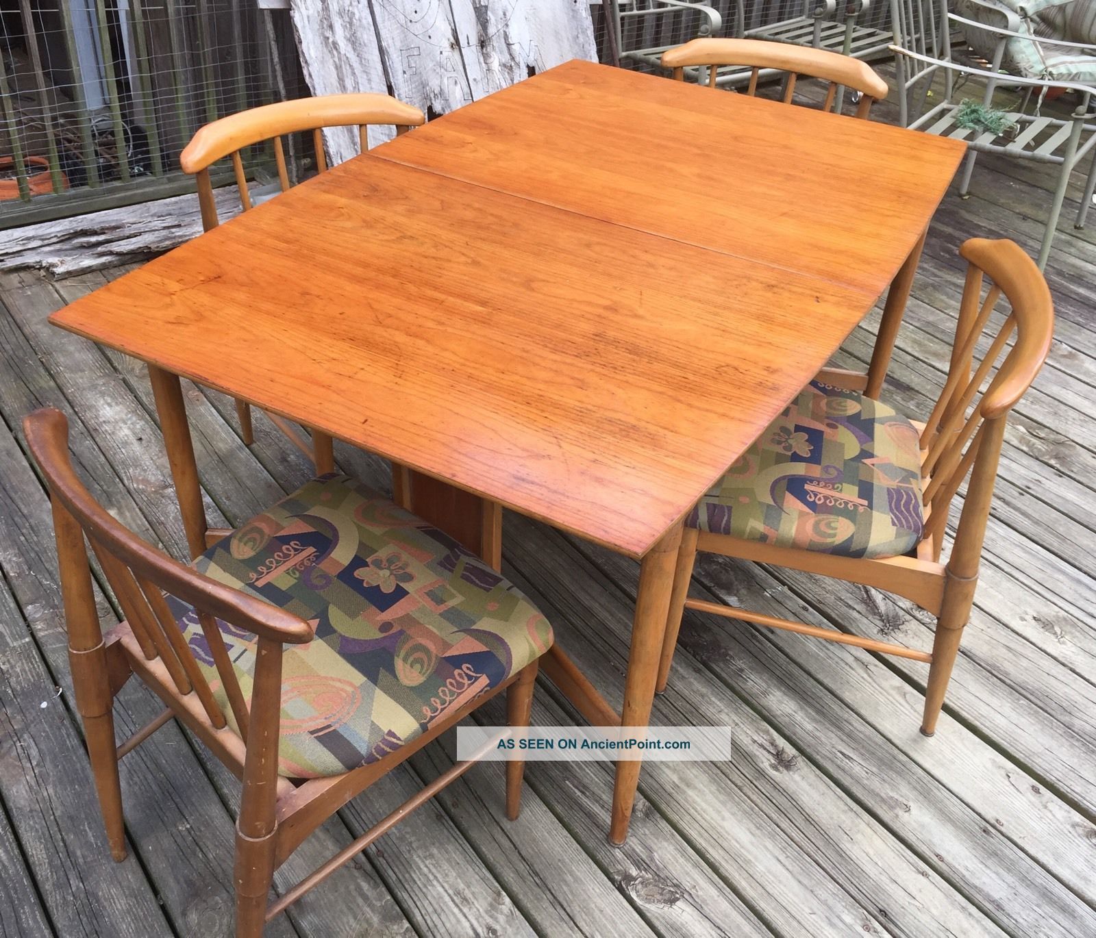 Vintage/retro Mid Century Modern 1960 ' S Dining Table W/ 4 Chairs Post-1950 photo