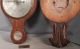2 Victorian Edwardian Banjo Barometers Bullseye Mirror Carved Oak Parts Barometers photo 5