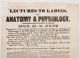 Antique 1841 Poster Lectures To Ladies,  On Anatomy & Physiology Baltimore Yeakle Other Medical Antiques photo 1
