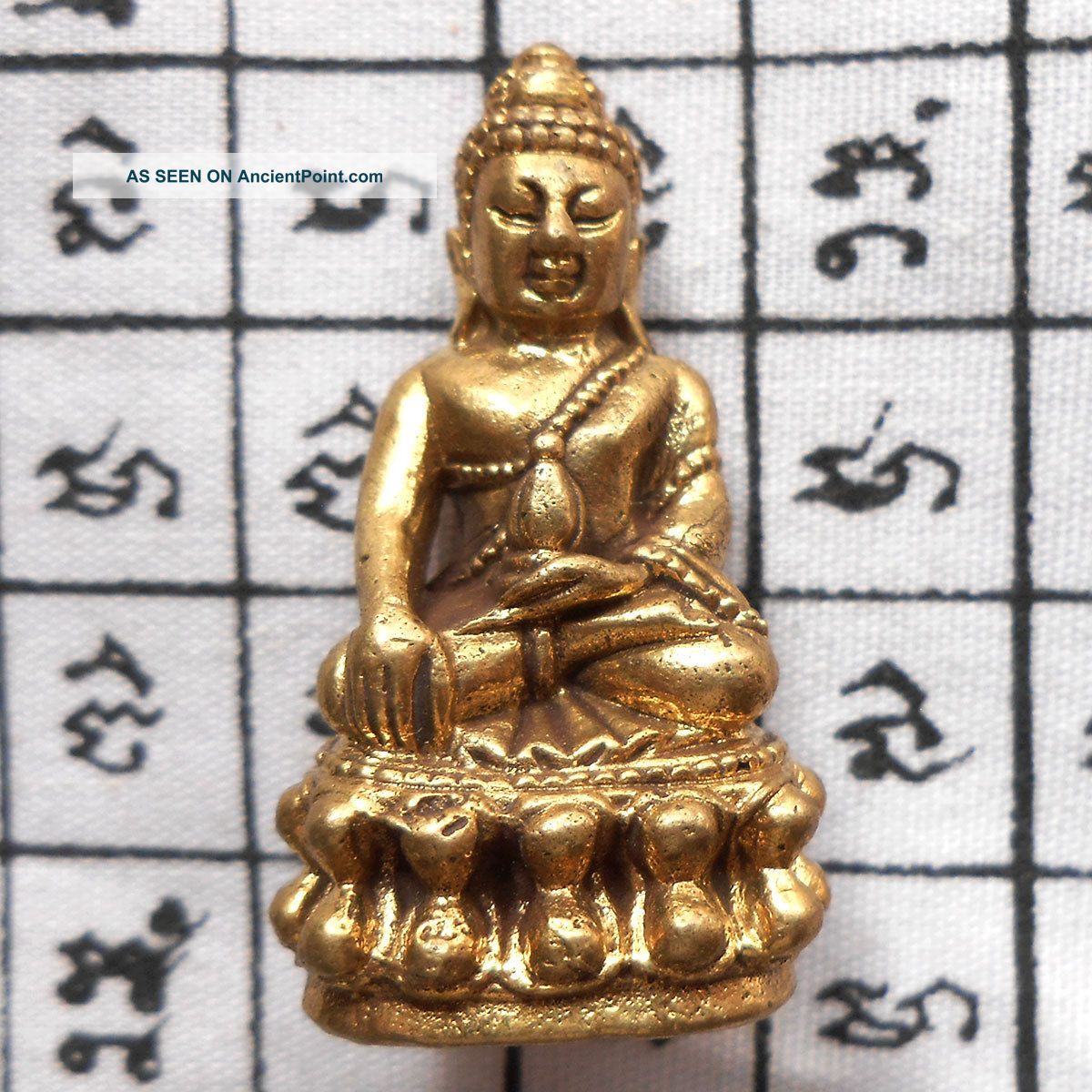 Powerful Thai Amulet Buddha Phra Kring Brass Talisman Life Protection Wealthy Amulets photo