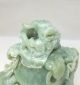 E397: Popular Chinese Green Stone Gyoku Ware Incense Burner With Wooden Stand Incense Burners photo 1
