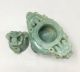 E397: Popular Chinese Green Stone Gyoku Ware Incense Burner With Wooden Stand Incense Burners photo 8