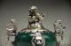 Exquisite Chinese Silver Dragon Inlaid Jade Handmade Carved Lion Incense Burner Incense Burners photo 5
