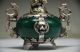 Exquisite Chinese Silver Dragon Inlaid Jade Handmade Carved Lion Incense Burner Incense Burners photo 6