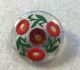 Vintage Antique Button: Czech Glass W/reverse Painted Flowers:red Gerber Daisies Buttons photo 1