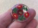 Vintage Antique Button: Czech Glass W/reverse Painted Flowers:red Gerber Daisies Buttons photo 3