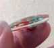 Vintage Antique Button: Czech Glass W/reverse Painted Flowers:red Gerber Daisies Buttons photo 4