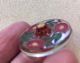 Vintage Antique Button: Czech Glass W/reverse Painted Flowers:red Gerber Daisies Buttons photo 5