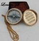 Vintage Compass Poem Compass Engraved Compass Marine Compass W/leather Case Compasses photo 1
