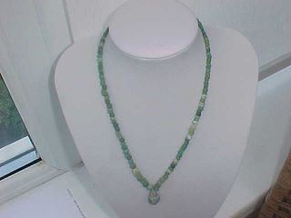 String Of Roman Green Coloured Glass Beads Circa 100 - 400 A.  D. photo