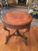 French Style Round Lamp Table Bronze And Ormolu Mounted Inlaid Stand Post-1950 photo 3