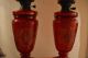 Magnificent Victorian /bohemian Cranberry Glass Oil Lamp,  Org Shade Lamps photo 2