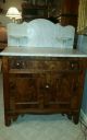 Antique Victorian Marble Top Wash Stand With Fabulous Wood Base Stunning 1800-1899 photo 10