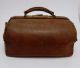Antique Brown Leather Doctors Medical Bag Satchel With Brass Hardware Doctor Bags photo 3