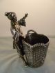 Aesthetic Movement Derby Silverplate Figural Cigar Holder - Japanese Man Basket Other Antique Silverplate photo 2