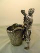 Aesthetic Movement Derby Silverplate Figural Cigar Holder - Japanese Man Basket Other Antique Silverplate photo 3