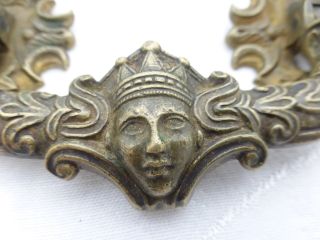 Detail Antique Victorian Ornate Drawer Pull Ladies Face With Crown photo