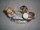 German Figurine Of 3 Children At Table,  Victorian Tea Time / Antique Figurines photo 1