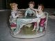 German Figurine Of 3 Children At Table,  Victorian Tea Time / Antique Figurines photo 2
