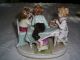 German Figurine Of 3 Children At Table,  Victorian Tea Time / Antique Figurines photo 3