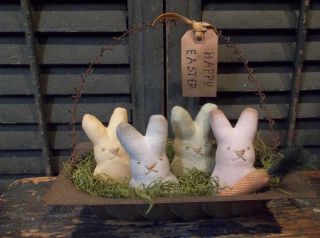 Gathering Of Primitive Handmade Bunny 