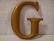 Antique Wood Letter G From Store Front Trade Sign In Gold Gilt Paint 8 