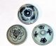 Antique Chinese Ming Blue & White Pottery Lids Underglaze Blue Porcelain 3 Small Far Eastern photo 5