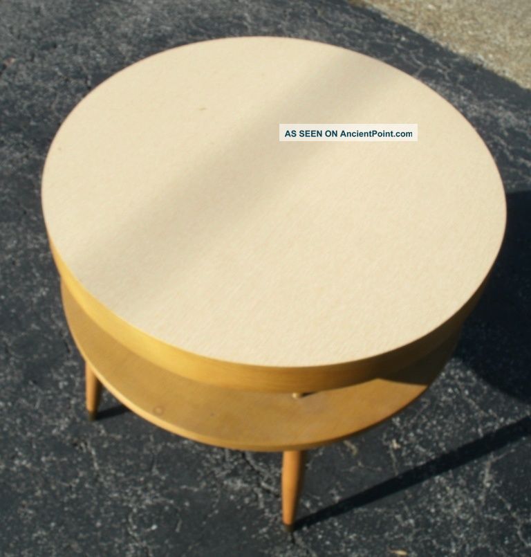 24 Inch Diameter Jetson Two Tier Floating Lower Shelf Mid Century End Table Mid-Century Modernism photo