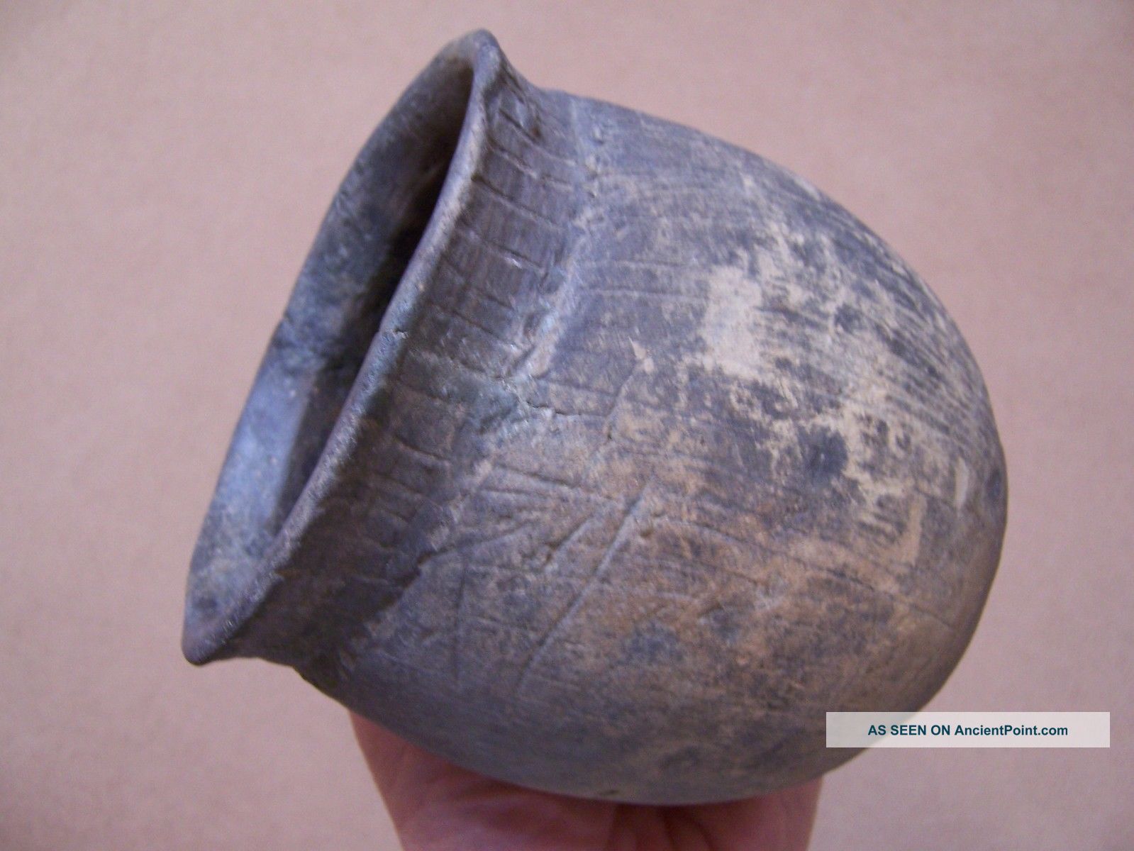 Authentic Circa 1200 Ad Caddo Bullard Brushed Jar From Bowie Co. ,  Texas The Americas photo