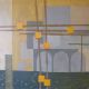Modernist Mid 20th Century Vtg 50s 60s Oil Industrial / Cityscape Abstract Mid-Century Modernism photo 2