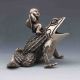 Tibeten Silver Handwork Carved Kid&toad Statue G654 Other Antique Chinese Statues photo 2